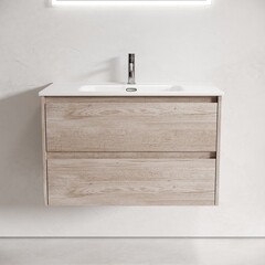 Тумба под раковину Sancos Libra 80 см подвесная дуб галифакс натуральный (LB80EG) - фото 5