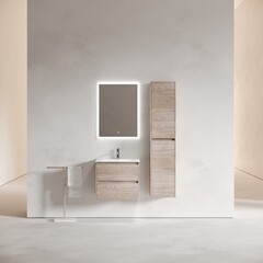 Тумба под раковину Sancos Libra 60 см подвесная дуб галифакс натуральный (LB60EG) - фото 7