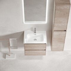 Тумба под раковину Sancos Libra 60 см подвесная дуб галифакс натуральный (LB60EG) - фото 3