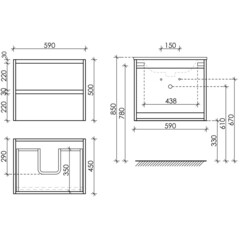 Тумба под раковину Sancos Libra 60 см подвесная белая (LB60W) - фото 3