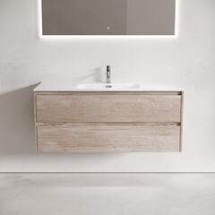 Тумба под раковину Sancos Libra 120 см подвесная дуб галифакс натуральный (LB120-1EG) - фото 6