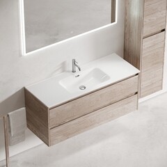 Тумба под раковину Sancos Libra 120 см подвесная дуб галифакс натуральный (LB120-1EG) - фото 5