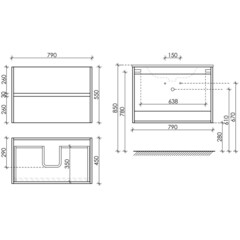 Тумба под раковину Sancos Urban 80 см подвесная белая (UR80W) - фото 2