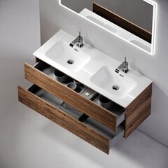 Тумба под раковину Sancos Urban 120 см подвесная дуб чарльстон (UR120-2ECH) - фото 6