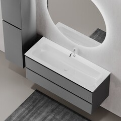 Тумба под раковину Sancos Folk 120 см подвесная grey soft (FL120GS) - фото 14