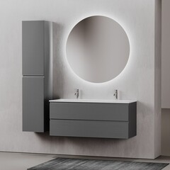 Тумба под раковину Sancos Folk 120 см подвесная grey soft (FL120GS) - фото 8