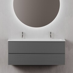 Тумба под раковину Sancos Folk 120 см подвесная grey soft (FL120GS) - фото 9