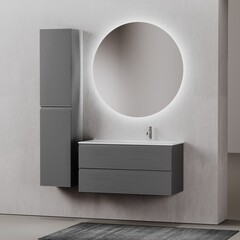 Тумба под раковину Sancos Folk 100 см подвесная правая grey soft (FL100RGS) - фото 8