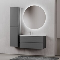 Тумба под раковину Sancos Folk 100 см подвесная левая grey soft (FL100LGS) - фото 9