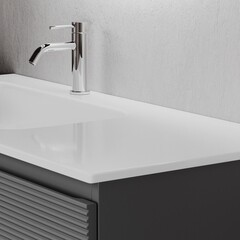 Тумба под раковину Sancos Folk 100 см подвесная левая grey soft (FL100LGS) - фото 4