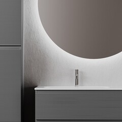 Тумба под раковину Sancos Folk 100 см подвесная левая grey soft (FL100LGS) - фото 5