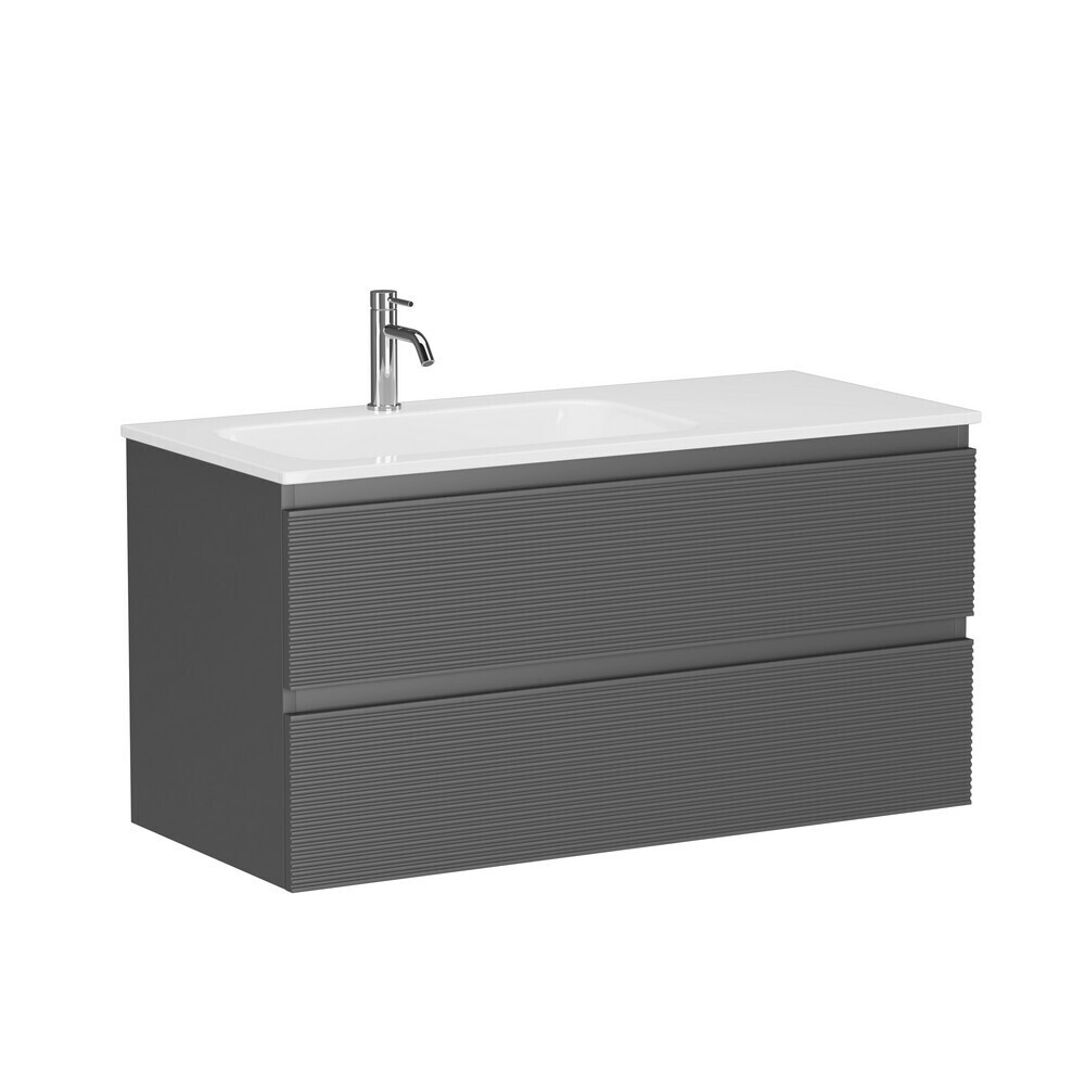 

Тумба под раковину Sancos Folk 100 см подвесная левая grey soft (FL100LGS), Серый