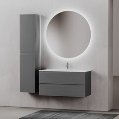 Тумба под раковину Sancos Folk 100 см подвесная grey soft (FL100GS) - фото 6