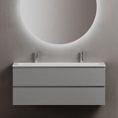 Тумба под раковину Sancos Folk 120 см подвесная ergraut soft (FL120ES) - фото 14