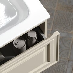 Тумба под раковину Sancos Very 60 см подвесная beige soft (VR60CE) - фото 4