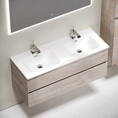 Тумба под раковину Sancos Urban 120 см подвесная дуб галифакс натуральный (UR120-2EG) - фото 6