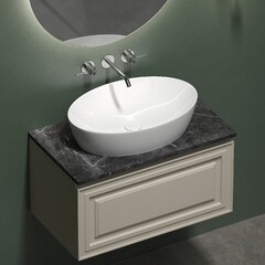 Тумба под раковину Sancos Very 80 см подвесная beige soft (VR80CE) - фото 3