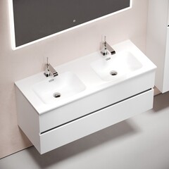 Тумба под раковину Sancos Urban 120 см подвесная белая (UR120-2W) - фото 4