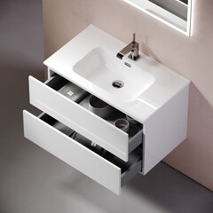 Тумба под раковину Sancos Urban 80 см подвесная белая (UR80W) - фото 3