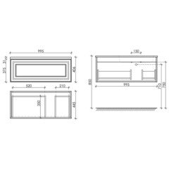 Тумба под раковину Sancos Very 100 см подвесная правая doha soft (VR100RSM) - фото 2