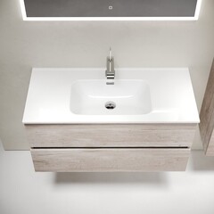 Тумба под раковину Sancos Urban 100 см подвесная дуб галифакс натуральный (UR100EG) - фото 5