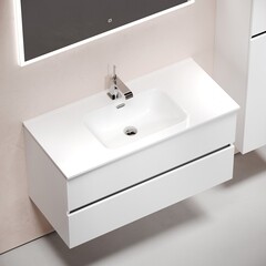 Тумба под раковину Sancos Urban 100 см подвесная белая (UR100W) - фото 9