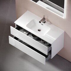 Тумба под раковину Sancos Urban 100 см подвесная белая (UR100W) - фото 7