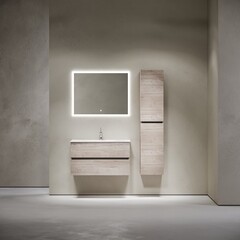 Тумба под раковину Sancos Urban 90 см подвесная дуб галифакс натуральный (UR90EG) - фото 8