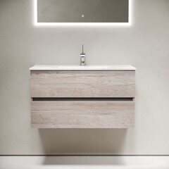 Тумба под раковину Sancos Urban 90 см подвесная дуб галифакс натуральный (UR90EG) - фото 7