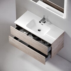 Тумба под раковину Sancos Urban 90 см подвесная дуб галифакс натуральный (UR90EG) - фото 5