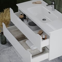 Тумба под раковину Sancos Norma 2.0 100 см подвесная белая (NR2.0100W) - фото 4