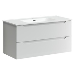 Тумба под раковину Sancos Norma 2.0 100 см подвесная белая (NR2.0100W) - фото 1