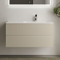 Тумба под раковину Sancos Snob R 100 см подвесная правая beige soft (SNR100RCE) - фото 7