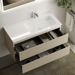 Тумба под раковину Sancos Snob R 100 см подвесная правая beige soft (SNR100RCE) - фото 5