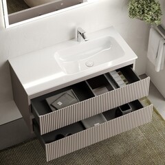 Тумба под раковину Sancos Snob R 100 см подвесная правая doha soft (SNR100RSM) - фото 6