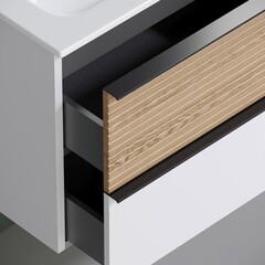 Тумба под раковину Sancos Delta 100 см подвесная правая дуб светлый/белая (DL100RW) - фото 5