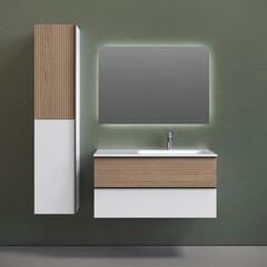 Тумба под раковину Sancos Delta 100 см подвесная правая дуб светлый/белая (DL100RW) - фото 4