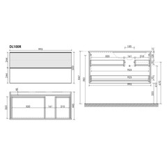 Тумба под раковину Sancos Delta 100 см подвесная правая дуб светлый/белая (DL100RW) - фото 2