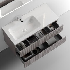 Тумба под раковину Sancos Snob T 100 см подвесная левая doha soft (SNT100LSM) - фото 8