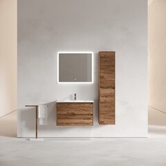 Тумба под раковину Sancos Libra 80 см подвесная дуб чарльстон (LB80ECH) - фото 7