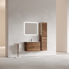 Тумба под раковину Sancos Libra 80 см подвесная дуб чарльстон (LB80ECH) - фото 8