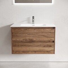 Тумба под раковину Sancos Libra 80 см подвесная дуб чарльстон (LB80ECH) - фото 6