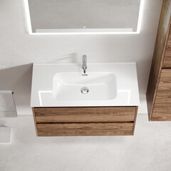 Тумба под раковину Sancos Libra 80 см подвесная дуб чарльстон (LB80ECH) - фото 3