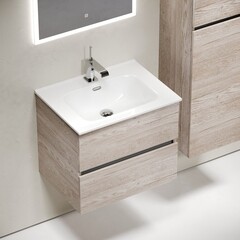 Тумба под раковину Sancos Urban 60 см подвесная дуб галифакс натуральный (UR60EG) - фото 6