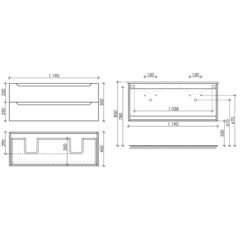 Тумба под раковину Sancos Norma 2.0 120 см подвесная белая (NR2.0120-2W) - фото 2
