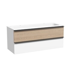Тумба под раковину Sancos Delta 120 см подвесная дуб светлый/белая (DL120W) - фото 3
