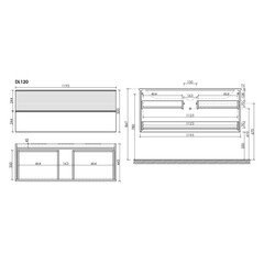 Тумба под раковину Sancos Delta 120 см подвесная дуб светлый/белая (DL120W) - фото 2