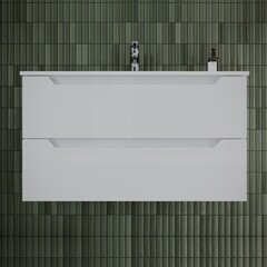 Тумба под раковину Sancos Norma 2.0 90 см подвесная белая (NR2.090W) - фото 4