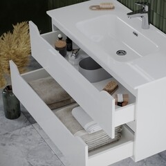 Тумба под раковину Sancos Norma 2.0 90 см подвесная белая (NR2.090W) - фото 5