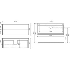 Тумба под раковину Sancos Cento 120 см подвесная белый глянец (CN120-1W) - фото 2